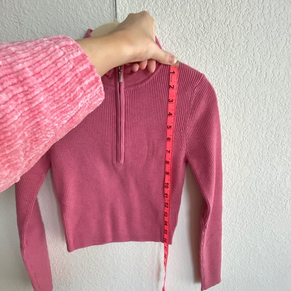 NWT J.ING Pink Basic Zip Up Sweater - Flamingo - Picture 10 of 15
